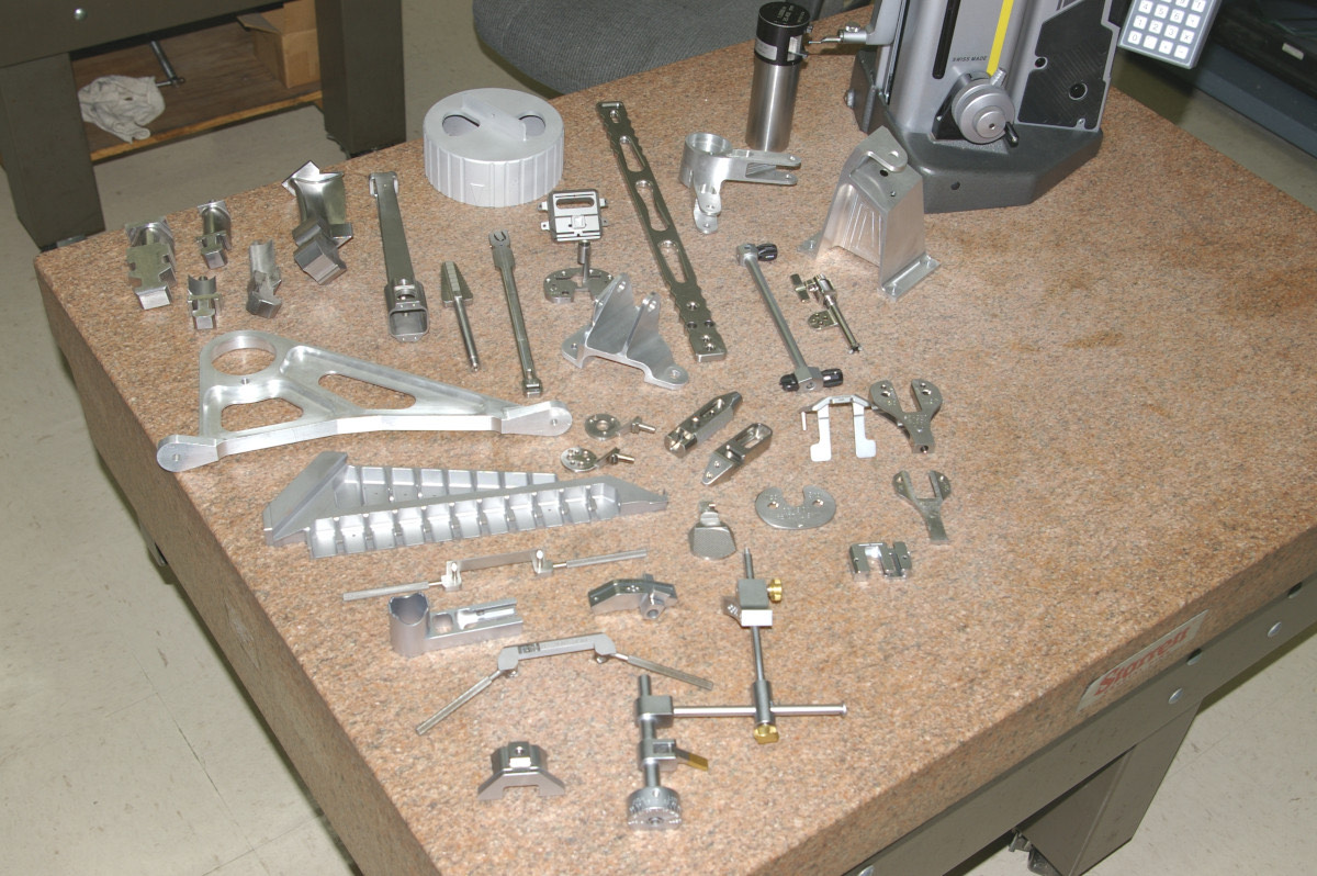 Sample of machined parts produced by H. W. Machine